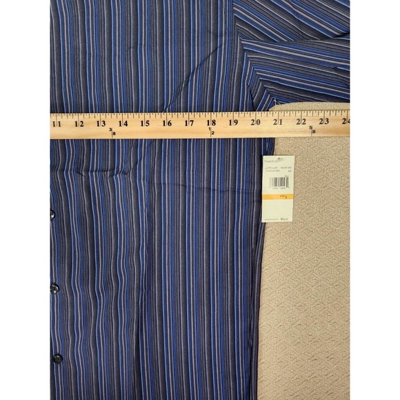 Perry Ellis Shirt Mens Small S Blue Stiped Newbury Key Button Up Cotton NWT 2 - Picture 7 of 12